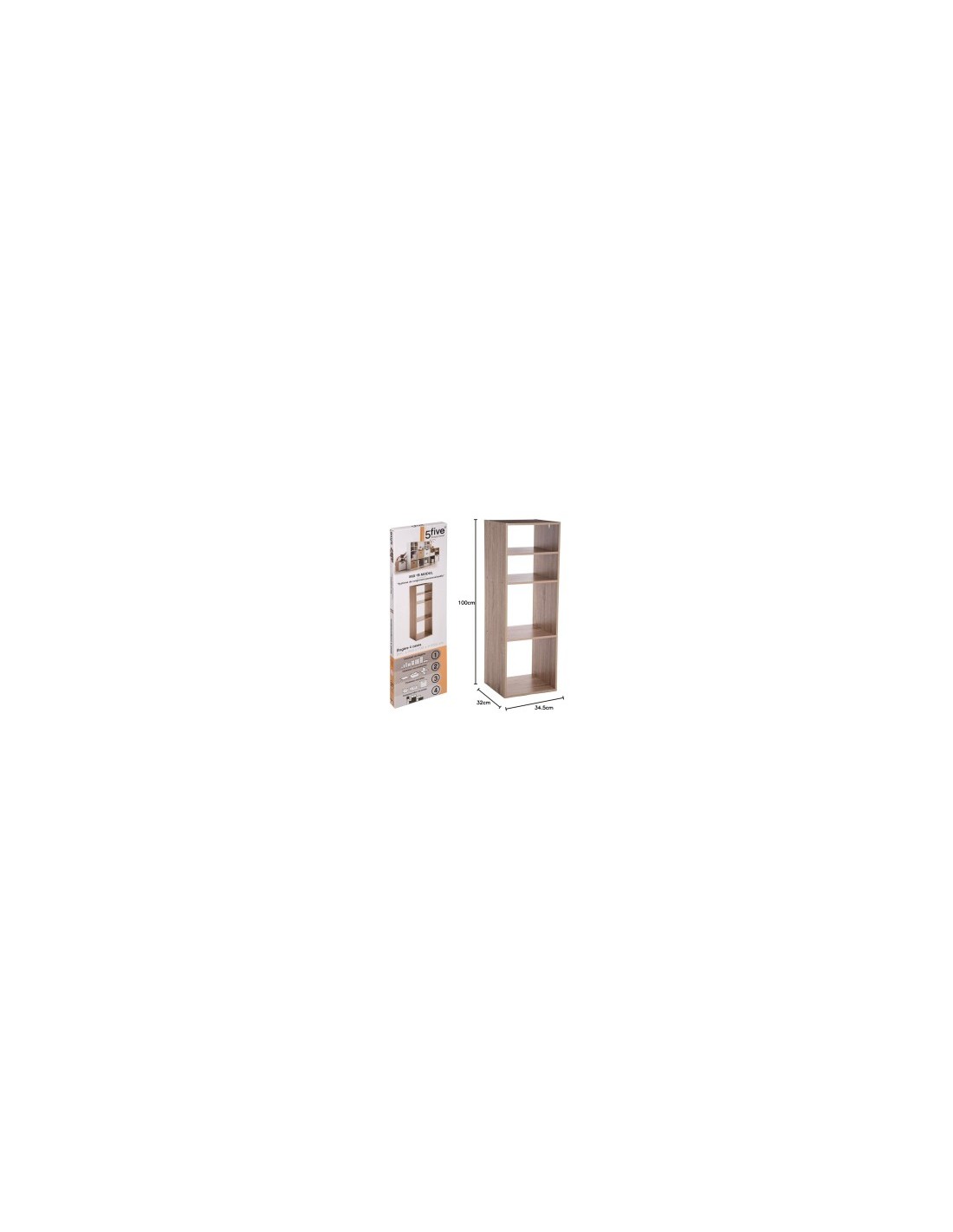 SCAFFALE LEGNO 4 RIPIANI 34X32X100 su TreG Ingrosso