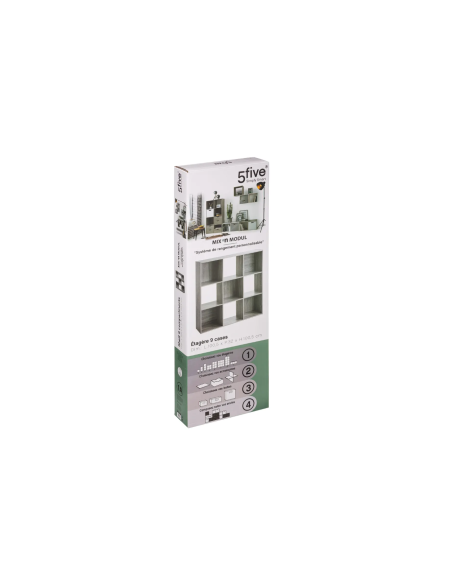 SCAFFALE 9 SCOMPARTI 100X32X100CM NATURALE su TreG Ingrosso