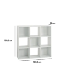 SCAFFALE 9 SCOMPARTI 100X32X100CM NATURALE su TreG Ingrosso