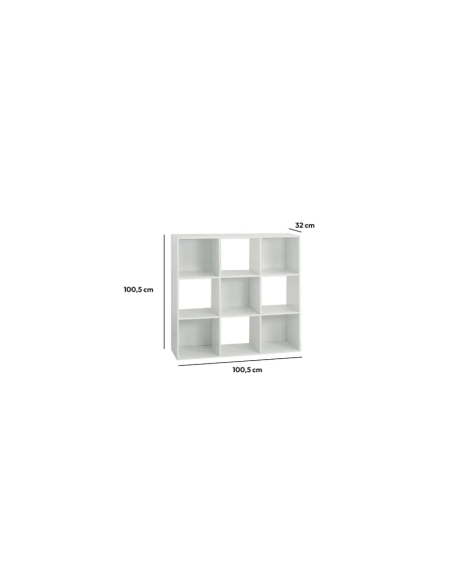 SCAFFALE 9 SCOMPARTI 100X32X100CM NATURALE su TreG Ingrosso