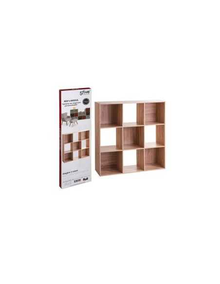 SCAFFALE 9 SCOMPARTI 100X32X100CM NATURALE su TreG Ingrosso