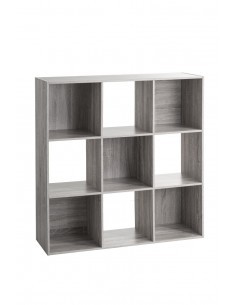SCAFFALE 9 SCOMPARTI 100X32X100CM GRIGIO su TreG Ingrosso