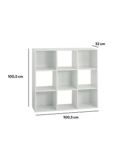 SCAFFALE 9 SCOMPARTI 100X32X100CM GRIGIO su TreG Ingrosso