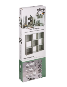 SCAFFALE 9 SCOMPARTI 100X32X100CM GRIGIO su TreG Ingrosso