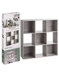 SCAFFALE 9 SCOMPARTI 100X32X100CM GRIGIO su TreG Ingrosso