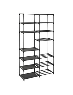 Scarpiera Modulare Nera 155x87x30 cm, Ampio Spazio di Archiviazione per Scarpe e Accessori