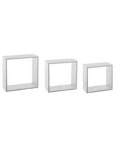 SET 3 MENSOLE 138957B CUBI BIANCO su TreG Ingrosso