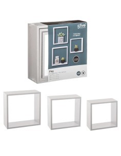 SET 3 MENSOLE 138957B CUBI BIANCO su TreG Ingrosso