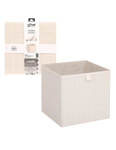 Contenitore Mix N Modul 31x31cm, tweed beige, organizer salvaspazio, portaoggetti per armadio, scaffale, casa, ufficio