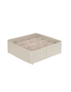Cassetto Portaoggetti Groomy 16 Scomparti 31x31cm, organizer beige, divisorio per cassetti, armadio, accessori