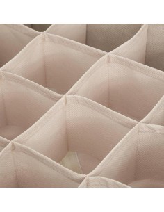 Cassetto Portaoggetti Groomy 16 Scomparti 31x31cm, organizer beige, divisorio per cassetti, armadio, accessori