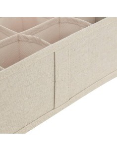 Scarpiera Groomy 6 scomparti con cestino 127x30cm, organizer beige, porta scarpe salvaspazio, armadio