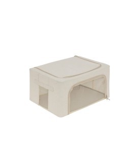 Scatola contenitore Dressy 50x35x25 cm beige, organizer salvaspazio per armadi, biancheria e vestiti, design pieghevole