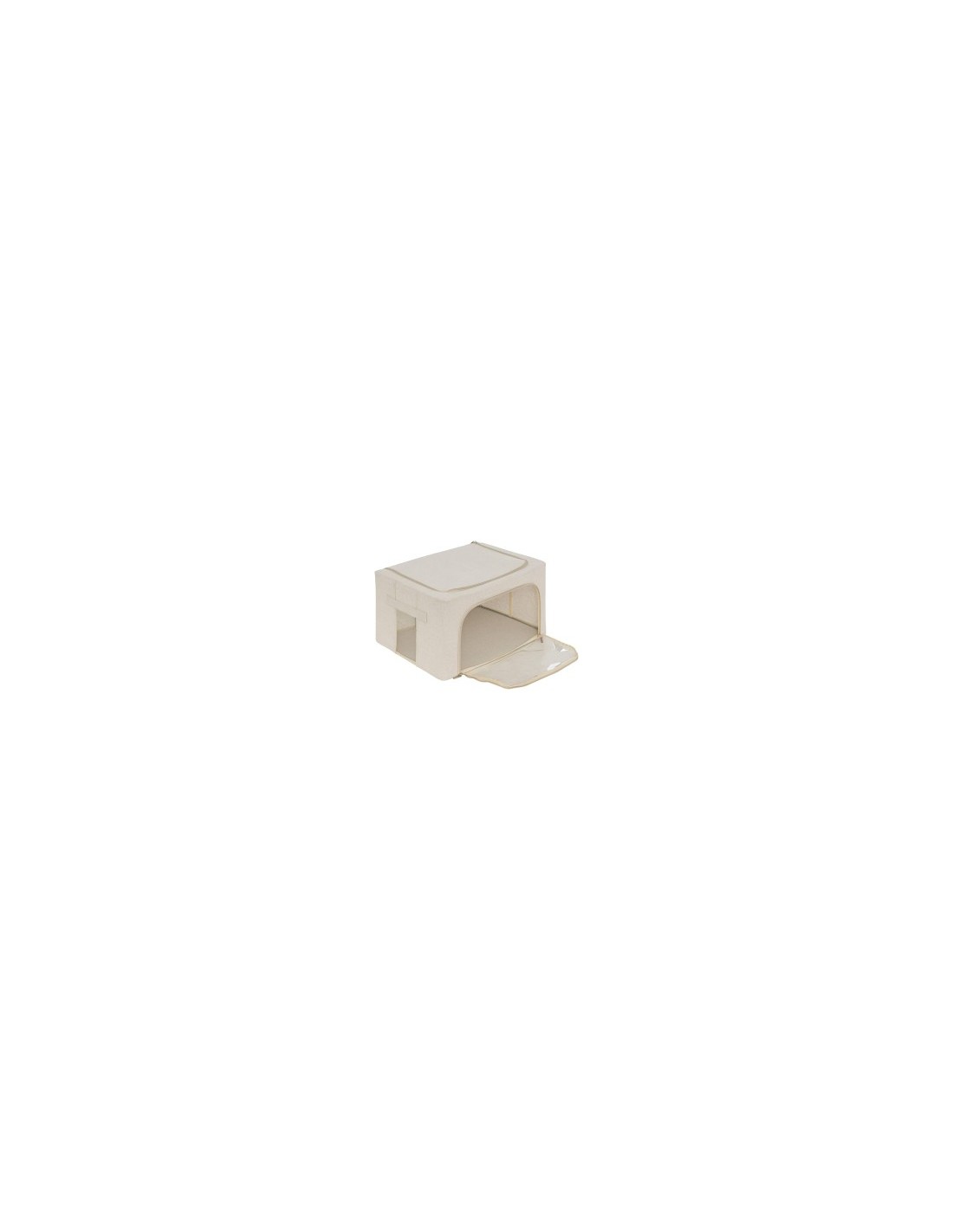 Scatola contenitore Dressy 50x35x25 cm beige, organizer salvaspazio per armadi, biancheria e vestiti, design pieghevole