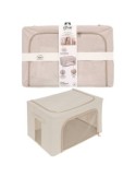 Scatola contenitore Dressy 60x40x32 cm beige, organizer salvaspazio per armadi