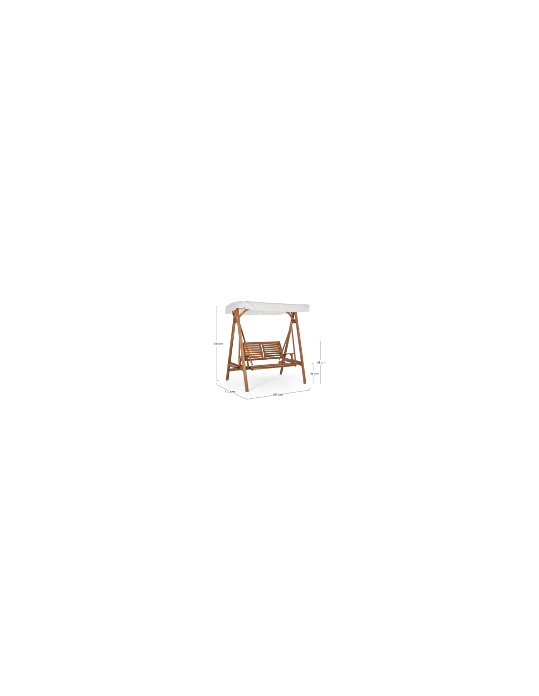 DONDOLO NOEMI 2POSTI LEGNO 185X112X188CM