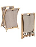 PORTABIANCHERIA 206906 BEIGE 50LT BAMBOO/TESSUTO PIEGHEVOLE
