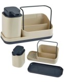 DISPENSER DETERSIVO 169131C CON PORTASPUGNE BEIGE