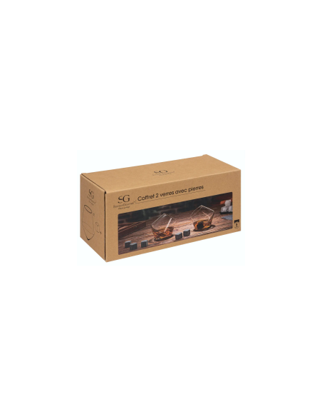 SET 2 BICCHIERI WHISKY 188849 CON PIETRE