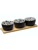 SET APERITIVO 176926 3 CIOTOLE CON VASSOIO BAMBOO