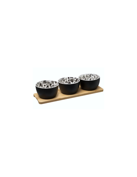 SET APERITIVO 176926 3 CIOTOLE CON VASSOIO BAMBOO