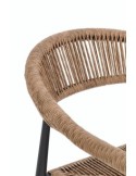 Sedia Jandia con Braccioli Antracite/Naturale, Impilabile e in Fibra Sintetica, Perfetta per Esterni