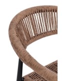 Sgabello Bar Jandia Antracite/Naturale, Struttura in Alluminio e Fibra Sintetica, Impilabile per Esterni