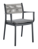 SEDIA 0650010 ALVIN ANTRACITE CON BRACCIOLI E CUSCINO
