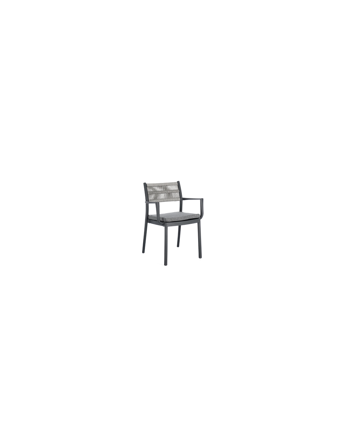 SEDIA 0650010 ALVIN ANTRACITE CON BRACCIOLI E CUSCINO