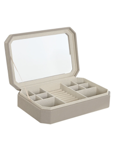 PORTAGIOIE JO213052 BEIGE 30X21X6CM SIMILPELLE/CRISTALLO