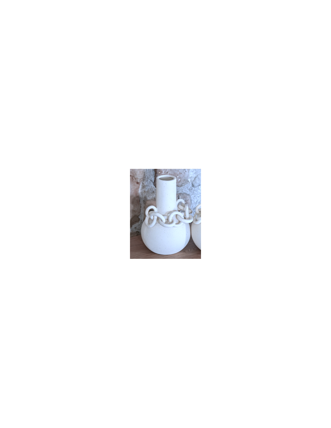 VASO JR212876 PORCELLANA 22X20X30CM BIANCO CON CATENA
