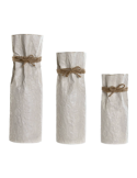 VASO JR218848 1 MIS METALLO/CORDA 14X35CM BEIGE