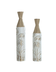 VASO JR218850 1 MIS METALLO 13X61CM BIANCO/BEIGE