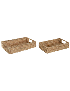 VASSOIO BD215691 2 MIS FIBRA/METALLO NATURALE 40X26CM
