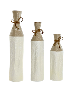 VASO JR215561 3 MIS METALLO 14X67CM BIANCO/DORATO