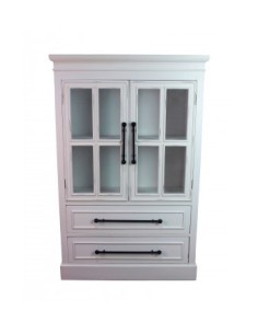 VETRINA 106609 LEGNO 2ANTE+2CASSETTI 84X35X131CM BIANCO