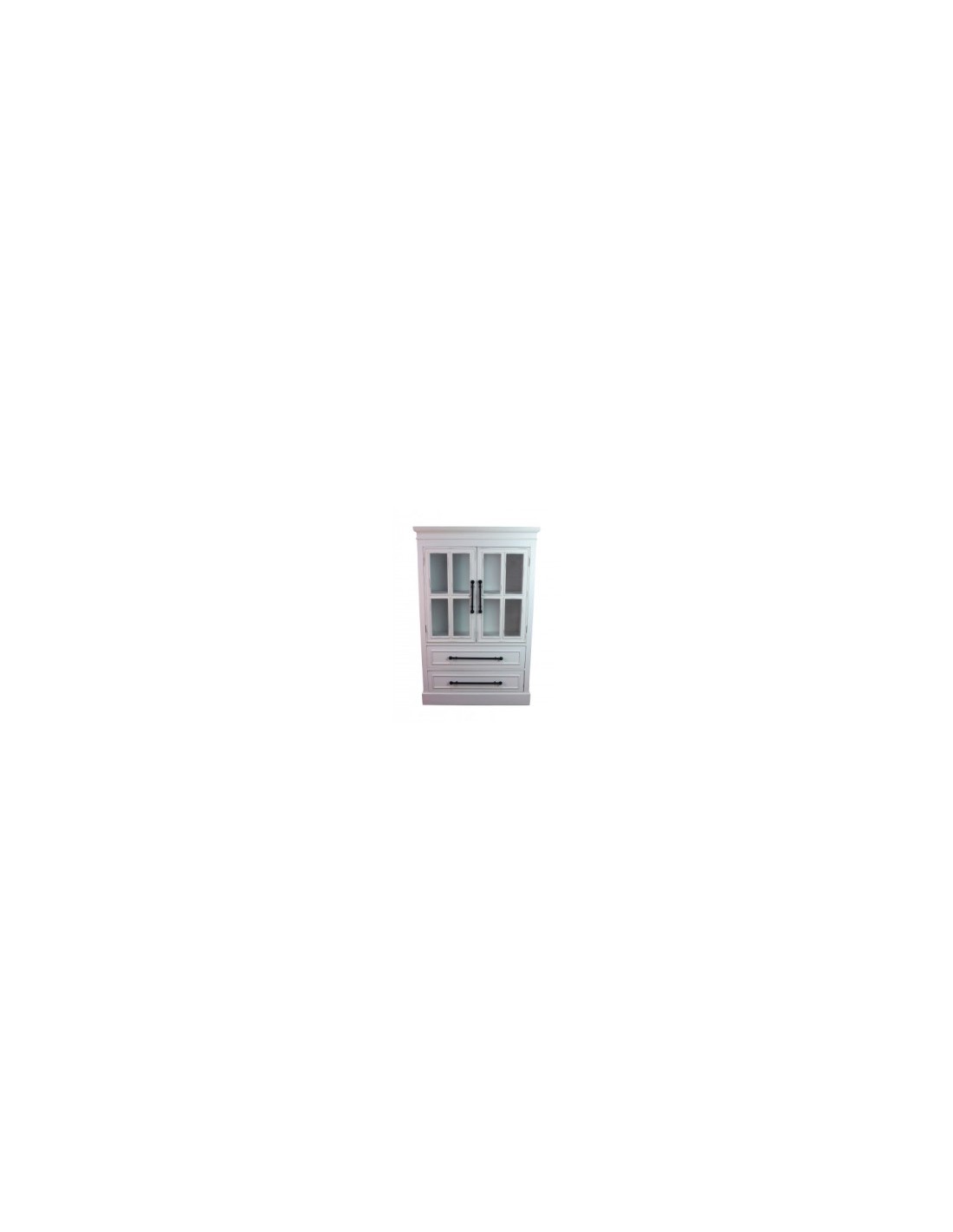 VETRINA 106609 LEGNO 2ANTE+2CASSETTI 84X35X131CM BIANCO