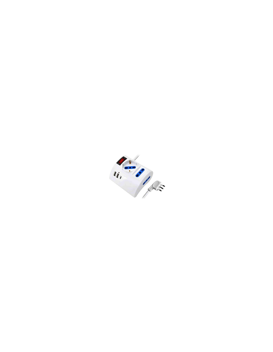 MULTIPRESA 6POSTI 1SCHUKO/2BIPASSO/2USB/1USB-C 10A