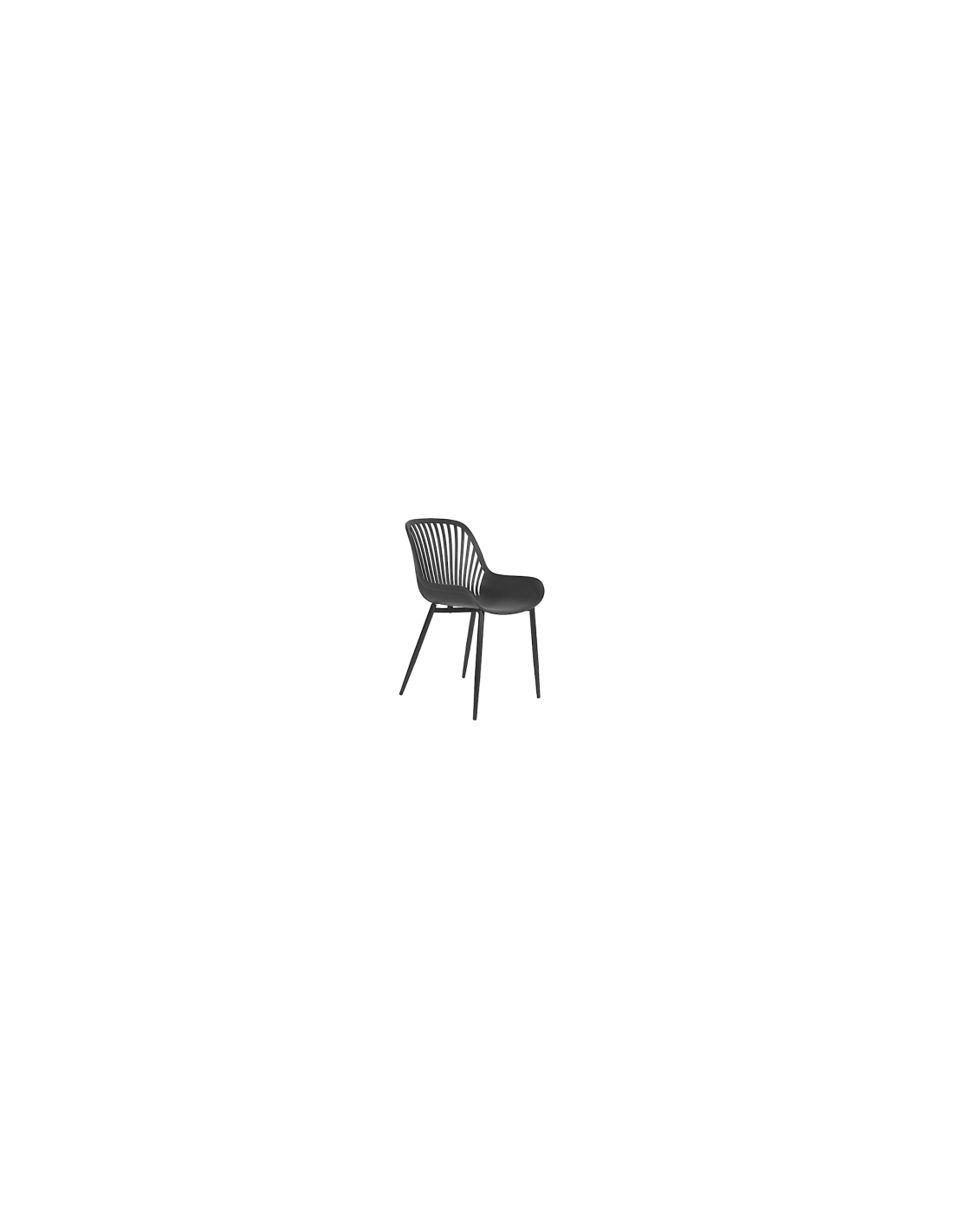 SEDIA MB211969 NERO 51X50X81CM METALLO/POLIPROPILENE