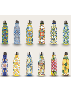 BOTTIGLIA TERMICA 56057 DECORATA 500ML ACCIAIO