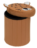 POUF CONTENITORE 203890B LEOPARDO 30X36CM MDF