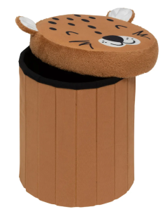 POUF CONTENITORE 203890B LEOPARDO 30X36CM MDF