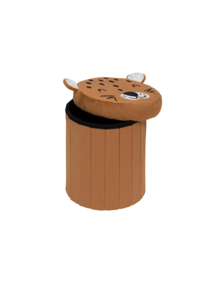 POUF CONTENITORE 203890B LEOPARDO 30X36CM MDF