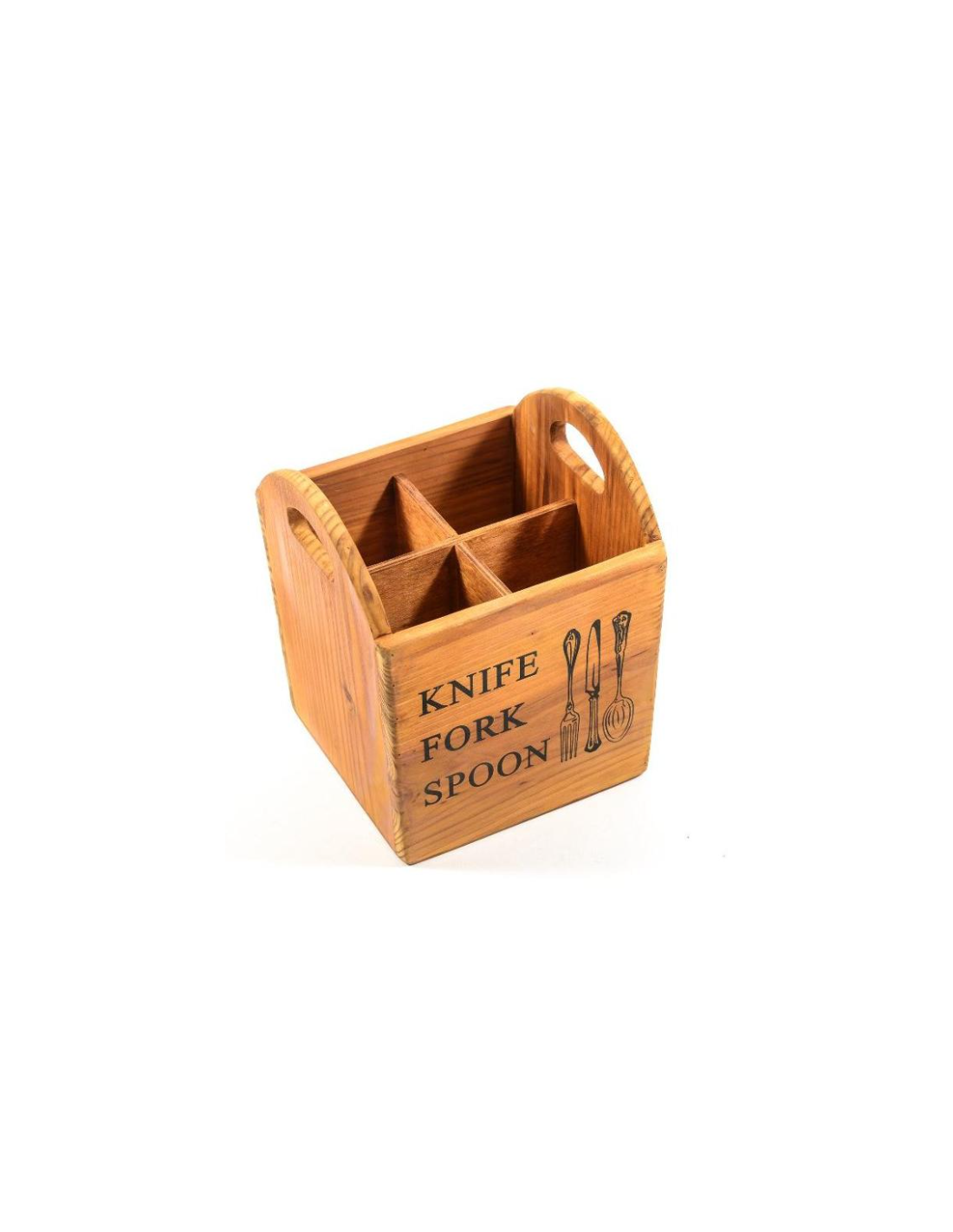CESTELLO PORTAPOSATE 22031 LEGNO 15X15X18CM 4 SCOMPARTI