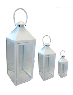 LANTERNA 67820 1 MIS FERRO BIANCO 10X10X24CM