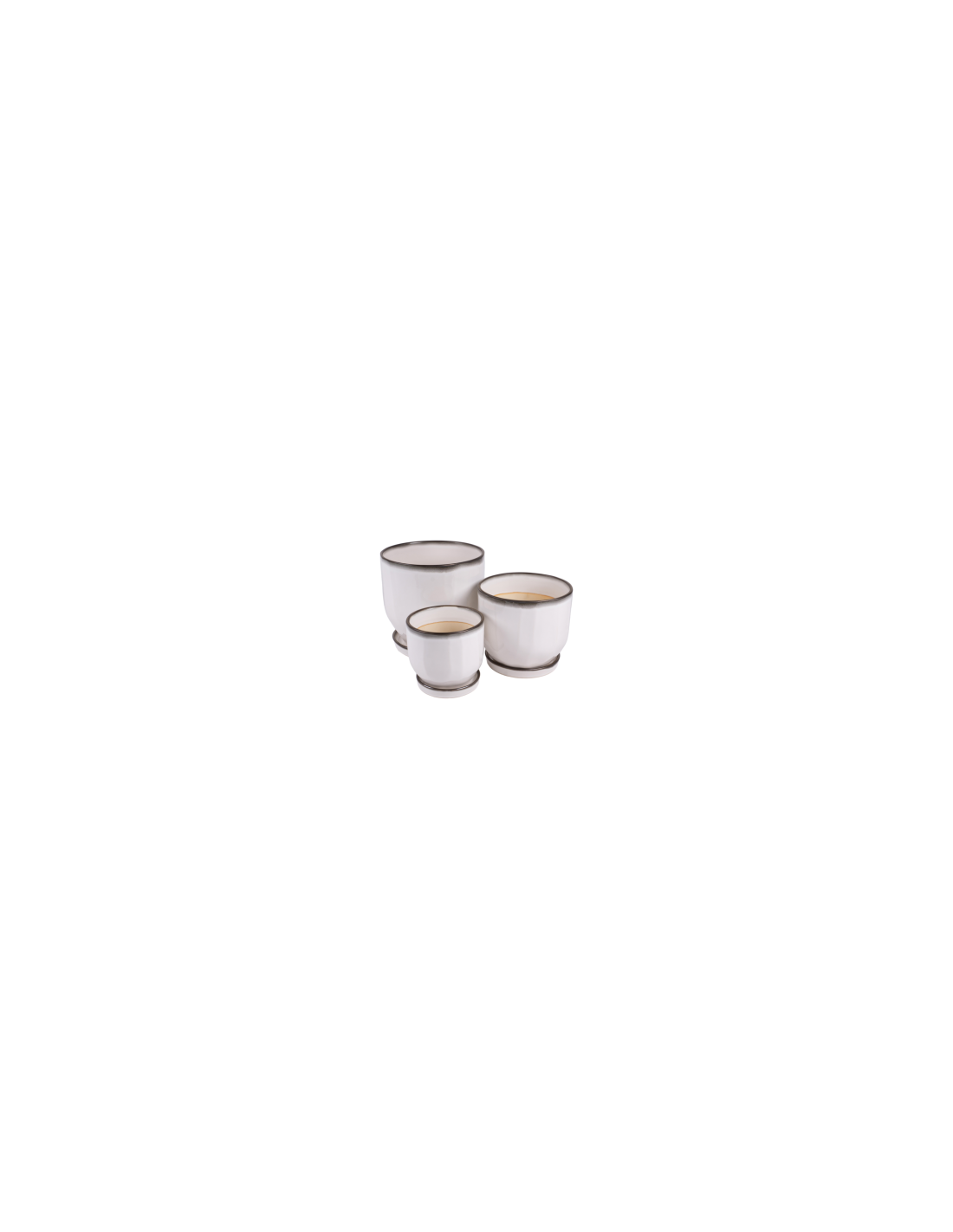 CACHEPOT 140690 1 MIS CERAMICA GRIGIO CON SOTTOVASO