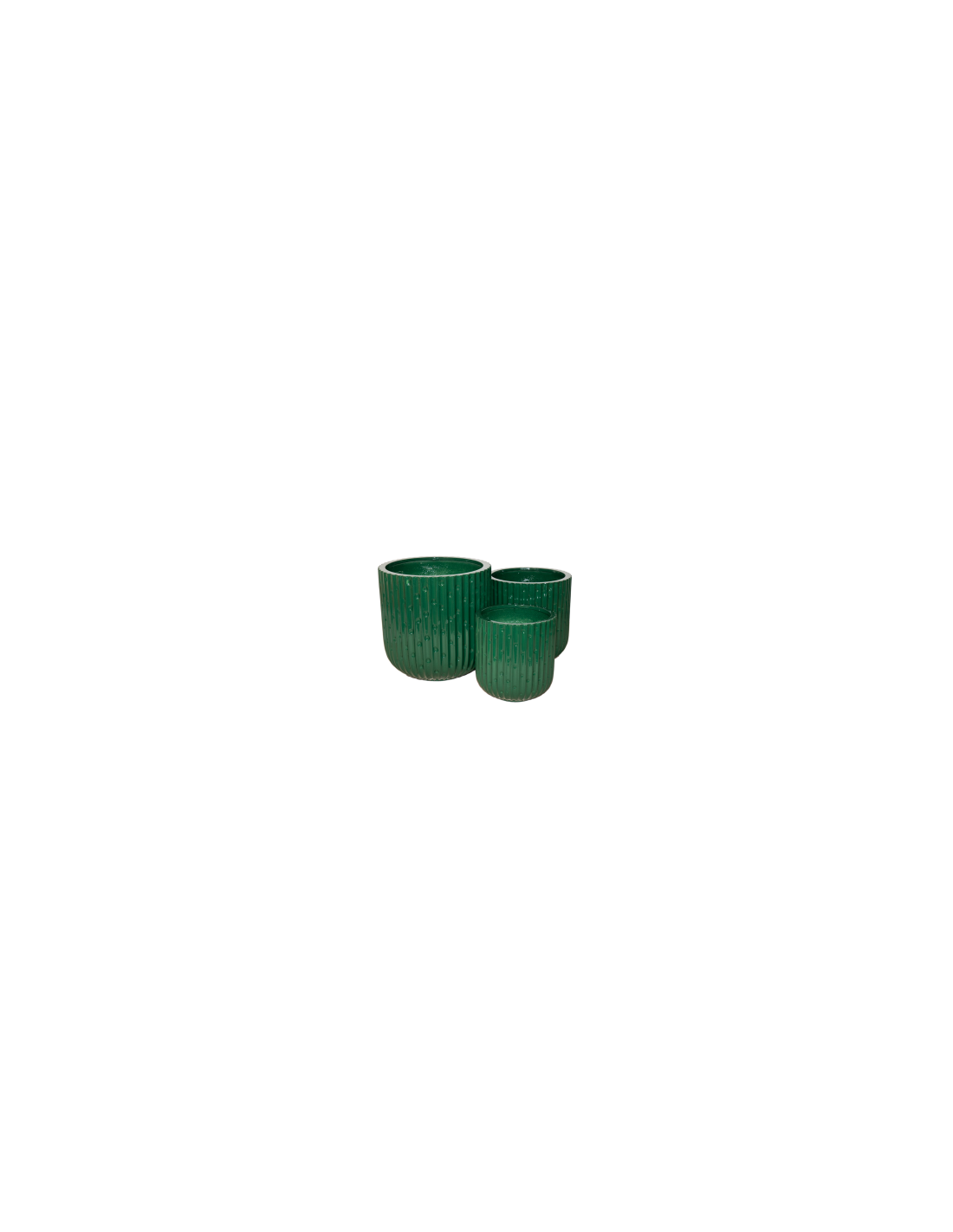 VASO 140499 3 MIS VETRORESINA VERDE 36X36CM