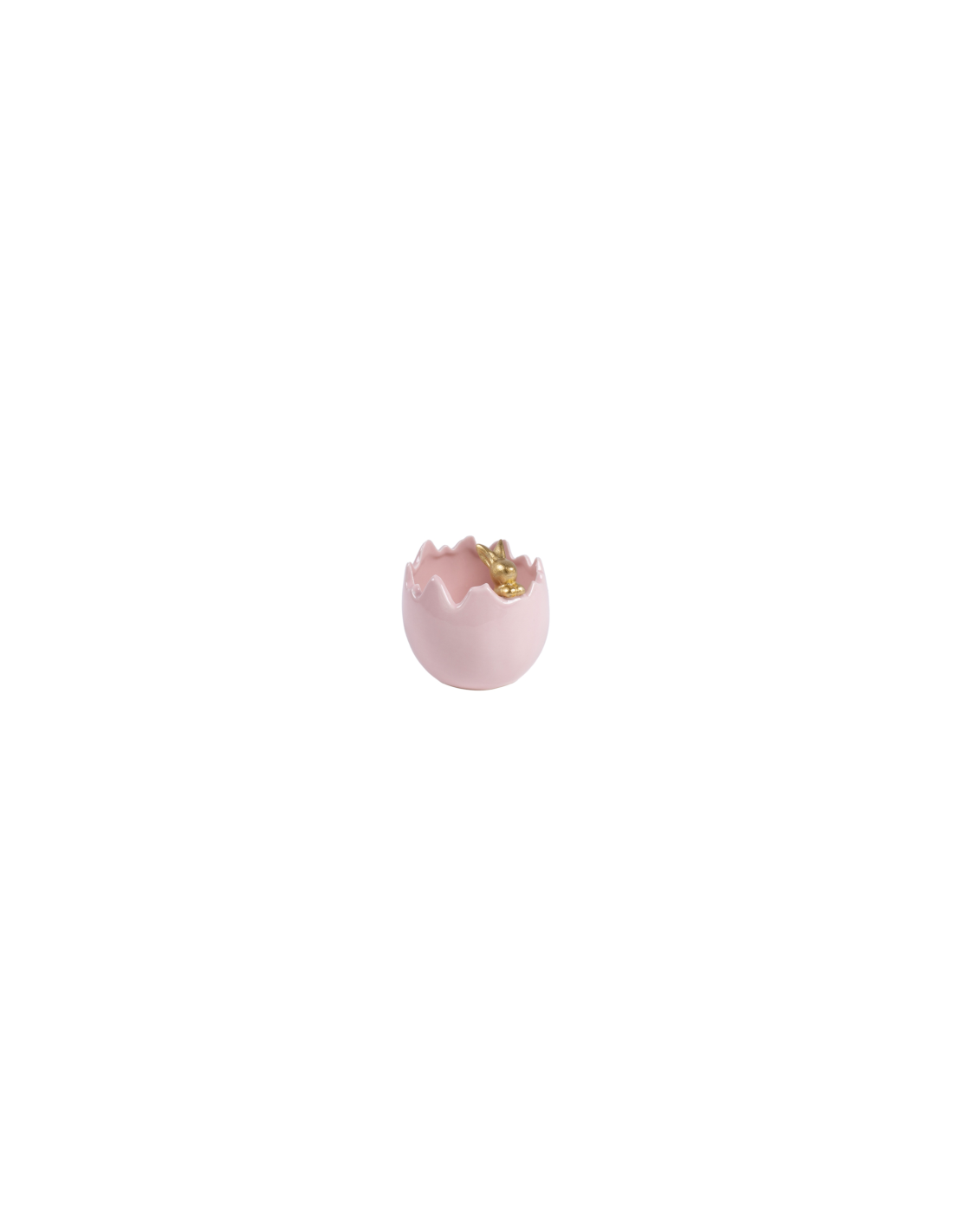 UOVO CONTENITORE 141048 CONIGLIO CERAMICA ROSA 9X9CM