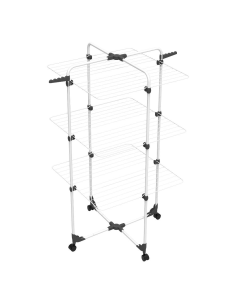 Gimi Stendibiancheria Modular 3, 30m di stenditura, acciaio resistente, design bianco/grigio, compatto, stabile, per interni