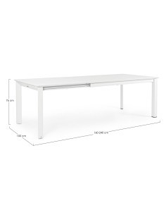 TAVOLO 0662276 KONNOR BIANCO 160/240X100CM su TreG Ingrosso